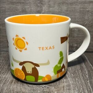 Starbucks Texas Themed YOU ARE HERE Collection. Ceramic Mug with Orange Interior